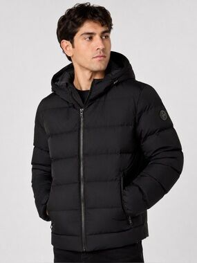 Michael Kors Men's Premium Down Hooded
Puffer Jacket - Black - Size Small